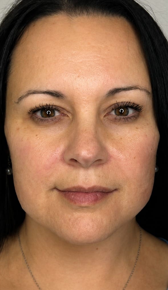 Full face before and after neuromodulator treatment